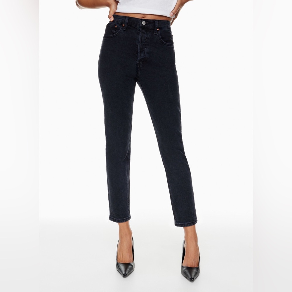 Aritzia Denim Forum The Yoko High Rise Slim Vintage Black Casual Size 24 26L